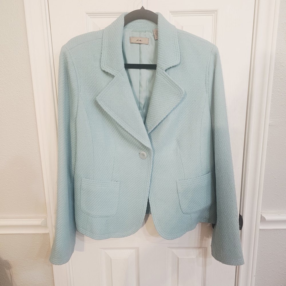 Green Blazer Classic Notched Lapels Tailored Fit